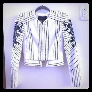 BCBG MAX AZRIA Cropped Zippered Blazer - XS